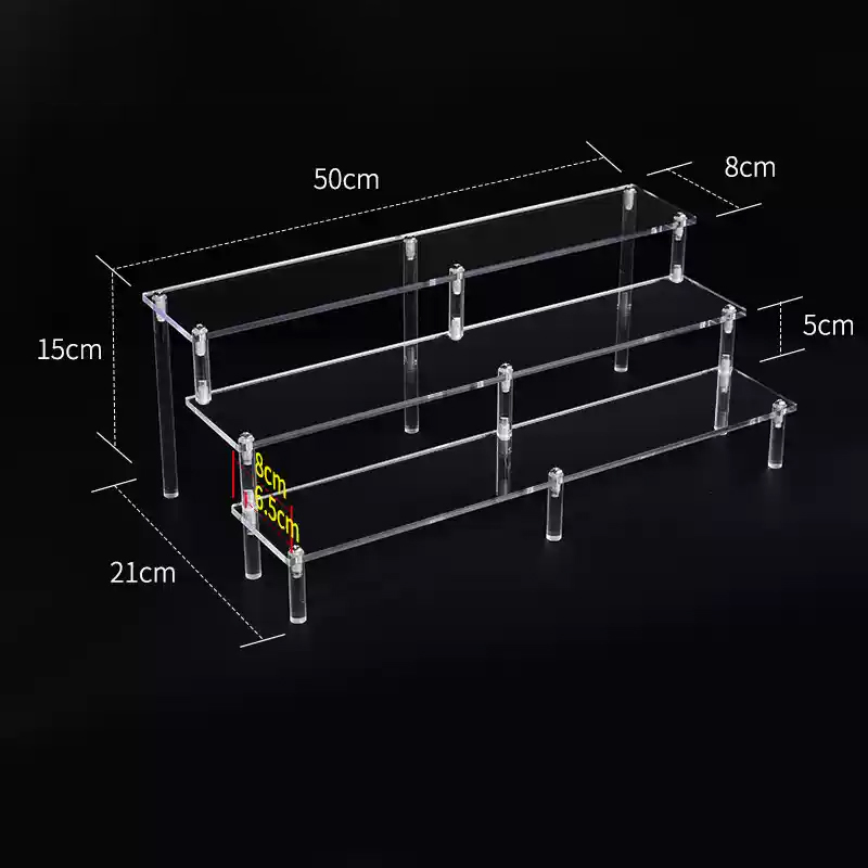 Pop Display Shelf - Acryl Riser Display Plank, 3-laags Display